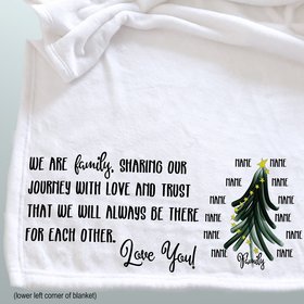 Family Tree Blanket for family or hostess, personalized family gathering Christmas gift 