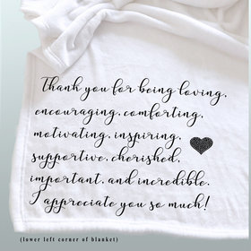Personalized throw blanket about Friendship, gift of appreciation for a friend, a personalized thank you gift