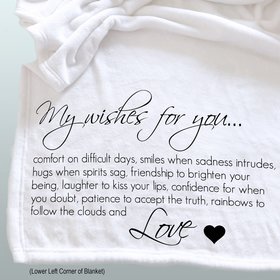 Personalized throw blanket with good wishes for a self-care blanket