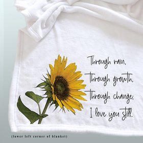Personalized Throw Blanket for friend that is always there for you with beautiful sunflower