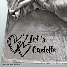 Let's Cuddle, personalized throw blanket, wedding gift, blanket with photo