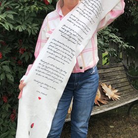 Personalized Letter Scarf, write a letter on a scarf, personalized scarf for your friend, Christmas gift idea, cozy fleece scarf