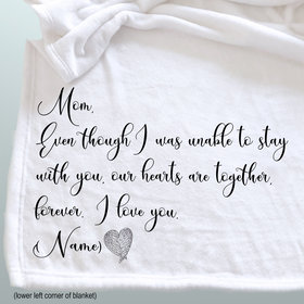 Child Memorial Throw Blanket for Mom that has lost a child, miscarriage, stillborn, sympathy gift for Mom, a hug from baby or Mom and Dad.