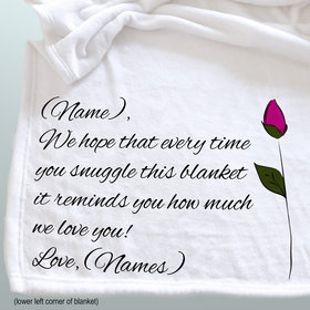 Personalized hug blanket, personalized gift, message of love blanket, sending a blanket hug