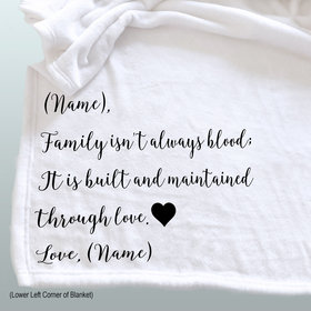 Cozy fleece throw blanket for a friend that is like family.