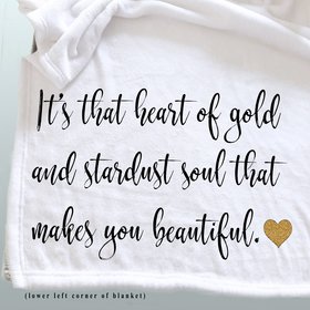 Personalized throw blanket, cozy throw blanket, hug blanket, heart of gold, gift for friend