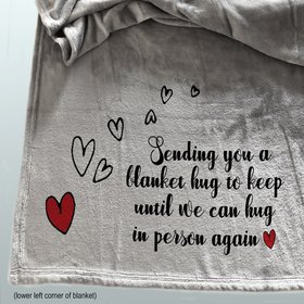 Sending you hugs custom throw blanket, cozy fleece personalized blanket