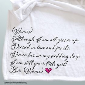 Personalized gift for Bride's Parents, Personalized throw, thank you gift for parents, Personalized gift for Mom and Dad, gift from bride