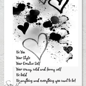 Printable greeting card, a card to encourage someone to be themselves, live their dreams, and be anything and everything they want to be
