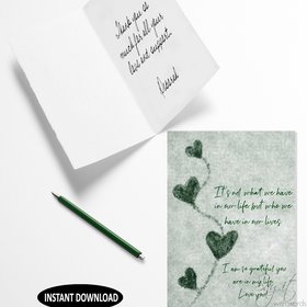 Printable greeting card, it's not what you have in your life, but who is in your life.  Thank you greeting card for a friend.