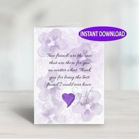 Downloadable Digital Greeting Card, Heart Note, true friends greeting card, digital card for best friend