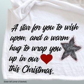 Personalized Christmas wish blanket designed as a special Christmas gift, sending someone a hug and a wish