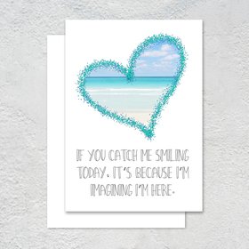A printable greeting card for someone going on vacation, a card for someone going to the beach, beach memories