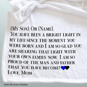 Personalized Custom throw blanket, Gift for your Son, a blanket with a message to your Son about how proud you are of him