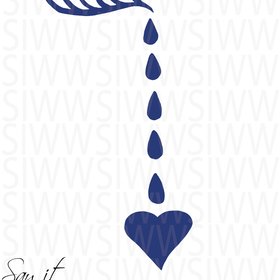 SVG file, tears and heart SVG file for cutter, hand lettered, original SVG design, eye tears and heart, dxf, eps, png, eps, jpg files