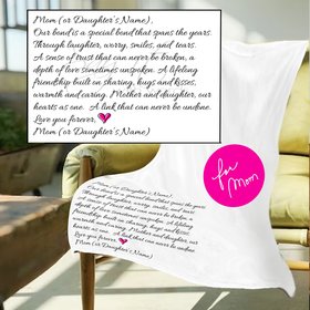 Personalized throw blanket for Mom or daughter that expresses the bond that you share