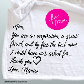 Mom you are my inspiration personalized Mother's Day throw blanket, Gratitude Gift for Mom