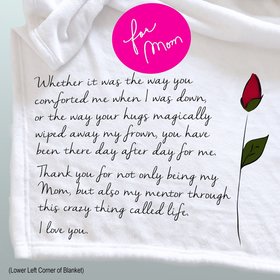 Cozy throw blanket, personalized gift for Mom, Mother's Day Gift Fleece word blanket, add a photo, gratitude for Mom gift