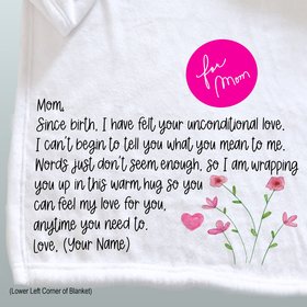 Personalized Gift for Mom, Mother's Day Blanket, a thank you hug blanket for Mom