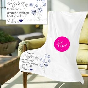 Personalized Throw Blanket for Mom, Mother's Day gift with option to add a photograph