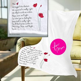 We hugged this blanket tight, personalized blanket for Mom including hand drawn red poppies.