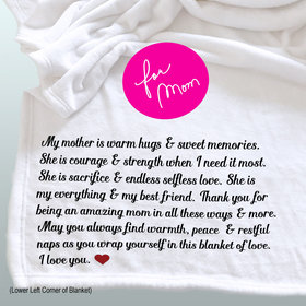 Personalized blanket for Mom, My Mom is Warm Hugs