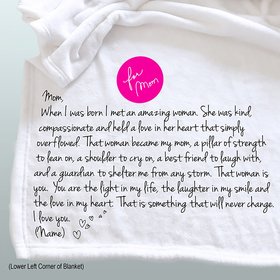 Personalized Throw Blanket for Mom for Mother's Day or Birthday