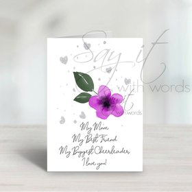 Mother's Day printable greeting card, My Mom My Best Friend My Biggest Cheerleader, Mother's Day card