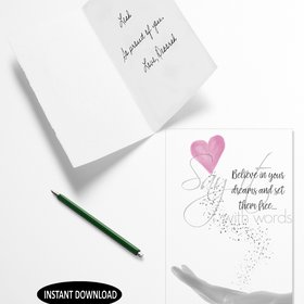 Believe in your dreams digital greeting card encouraging someone who is thinking of or starting something new