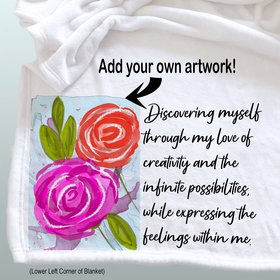 Add your artwork to a personalized throw blanket, a creative self-care blanket, gift for yourself or someone you love.