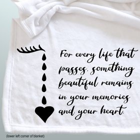 Personalized Memorial Throw Blanket with a message of sympathy and comfort.